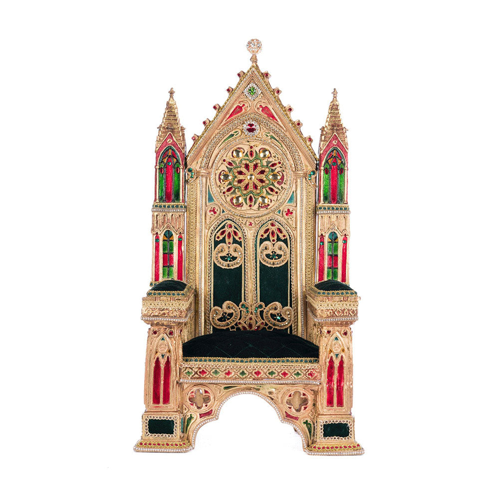 Christmas Castle Santa Chair by Katherine's Collection - Festive Holiday Throne for Santa Claus, Perfect for Christmas Decorations & Holiday Photo Backdrops