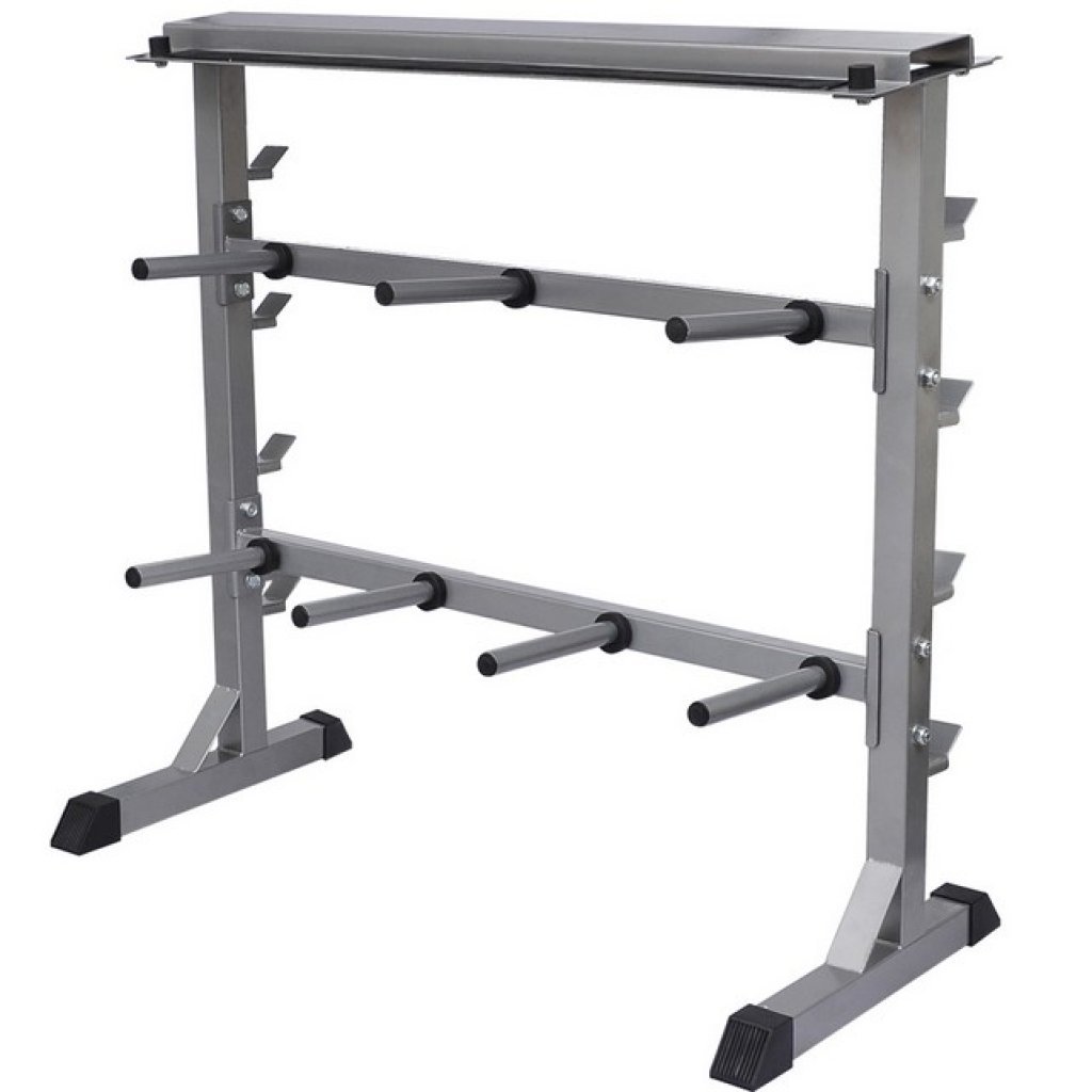 vidaXL Dumbbell Rack - Heavy Duty Weight Rack for Home Gym, Professional & Beginner Workouts - Barbell Shelf & Kettlebell Storage Organizer - Perfect for Garage, Basement & Fitness Room Organization