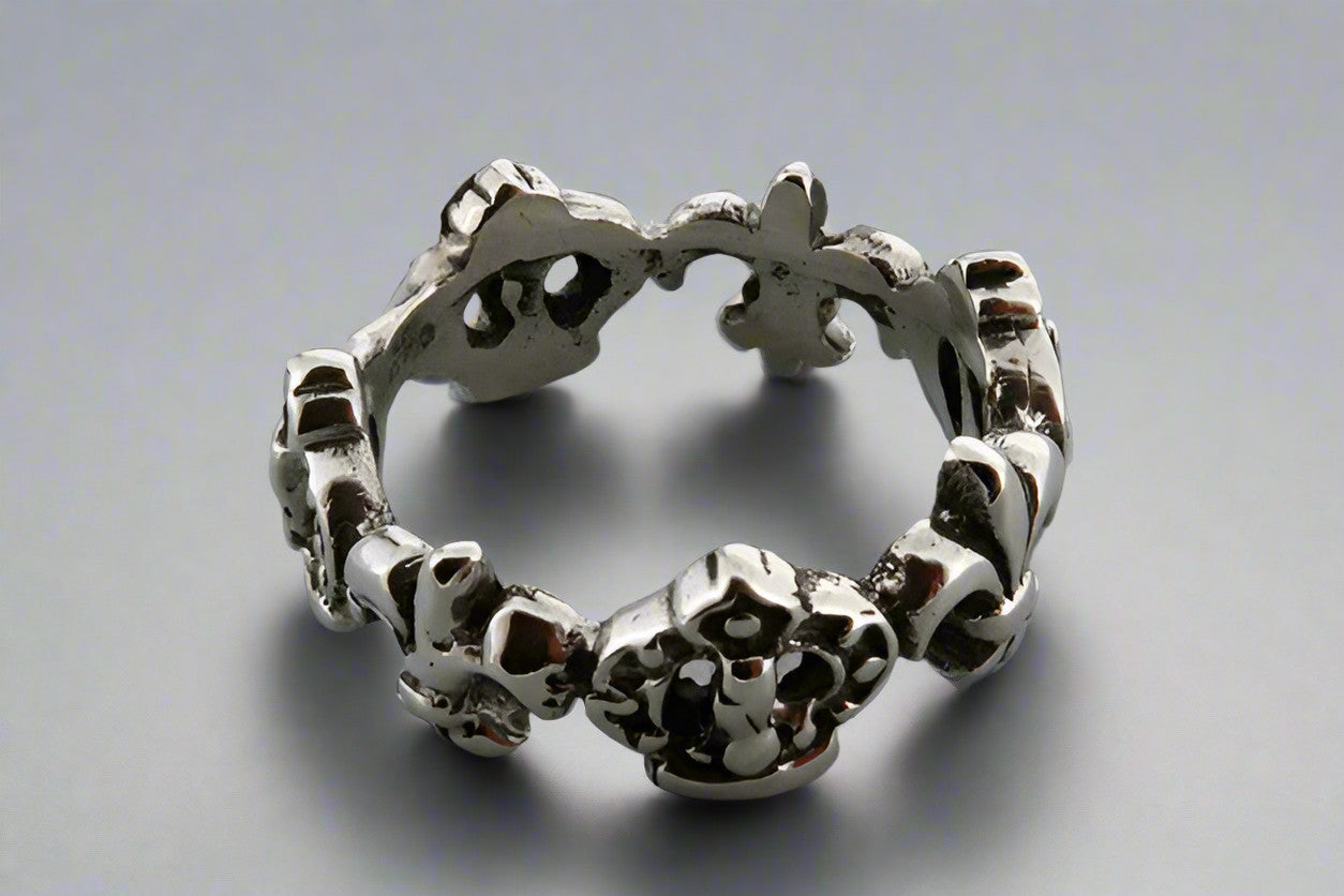 Sterling Silver Fleur de Lis & Crown Ring - Elegant Jewelry for Women, Perfect for Weddings, Parties & Special Occasions