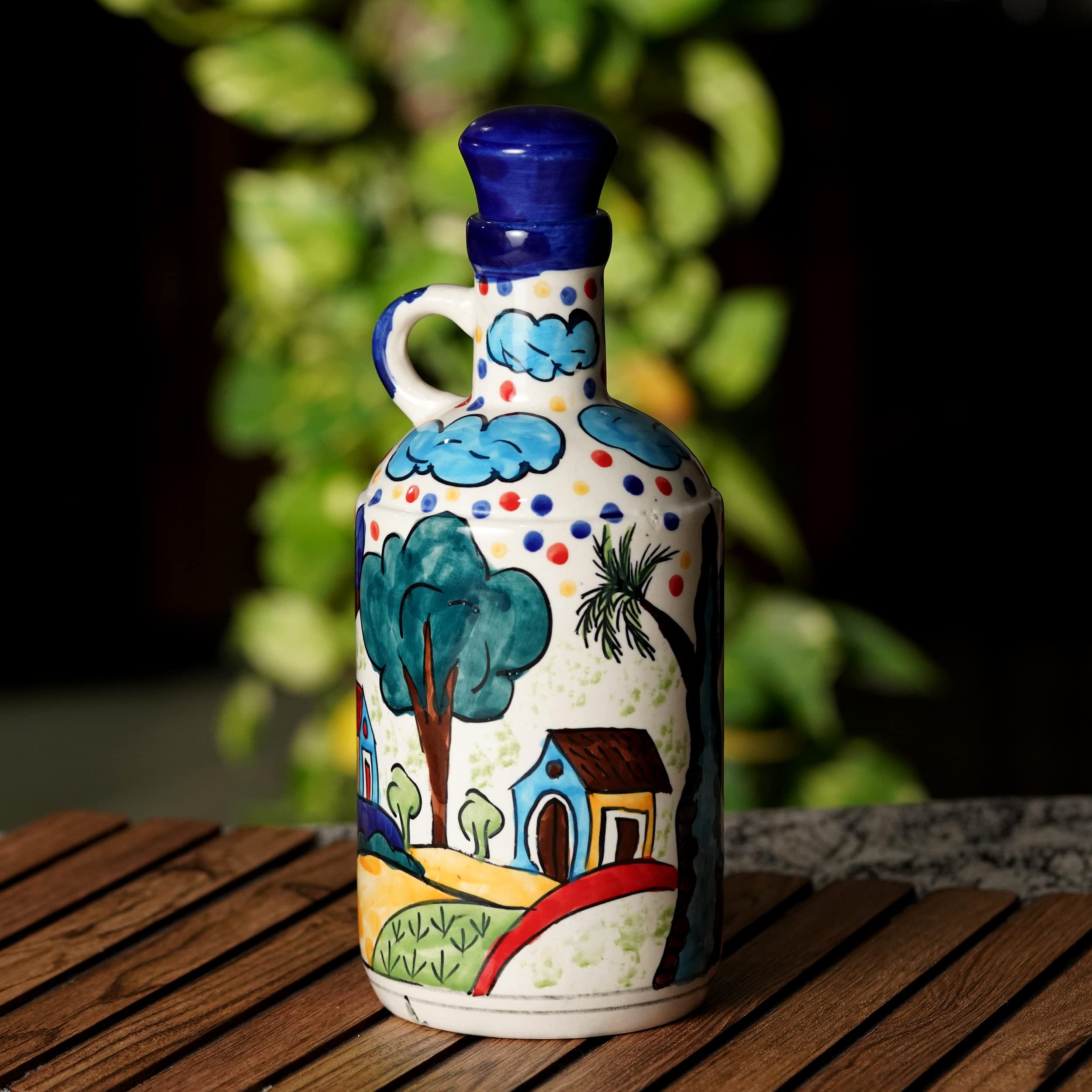 KITDECO 1000ml Oil Dispenser Bottle with Hut Pattern - Kitchen Oil Sprayer & Vinegar Bottle for Cooking | 100% Food Safe, Microwave Safe | Perfect for Salad Dressing, Baking & Frying