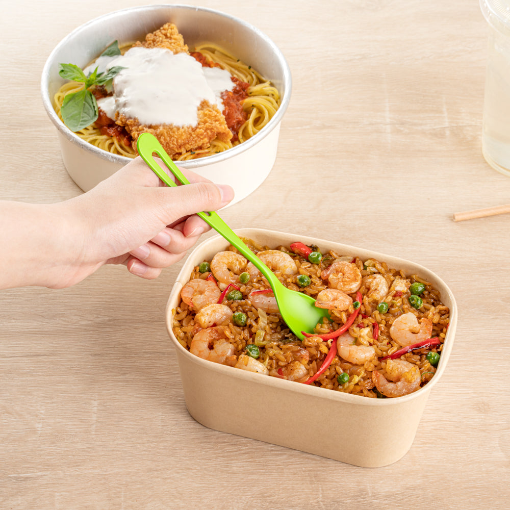 Eco-Friendly Green CPLA Plastic Cutlery Set - 290-Piece Heat Resistant, Compostable Utensils (7.5