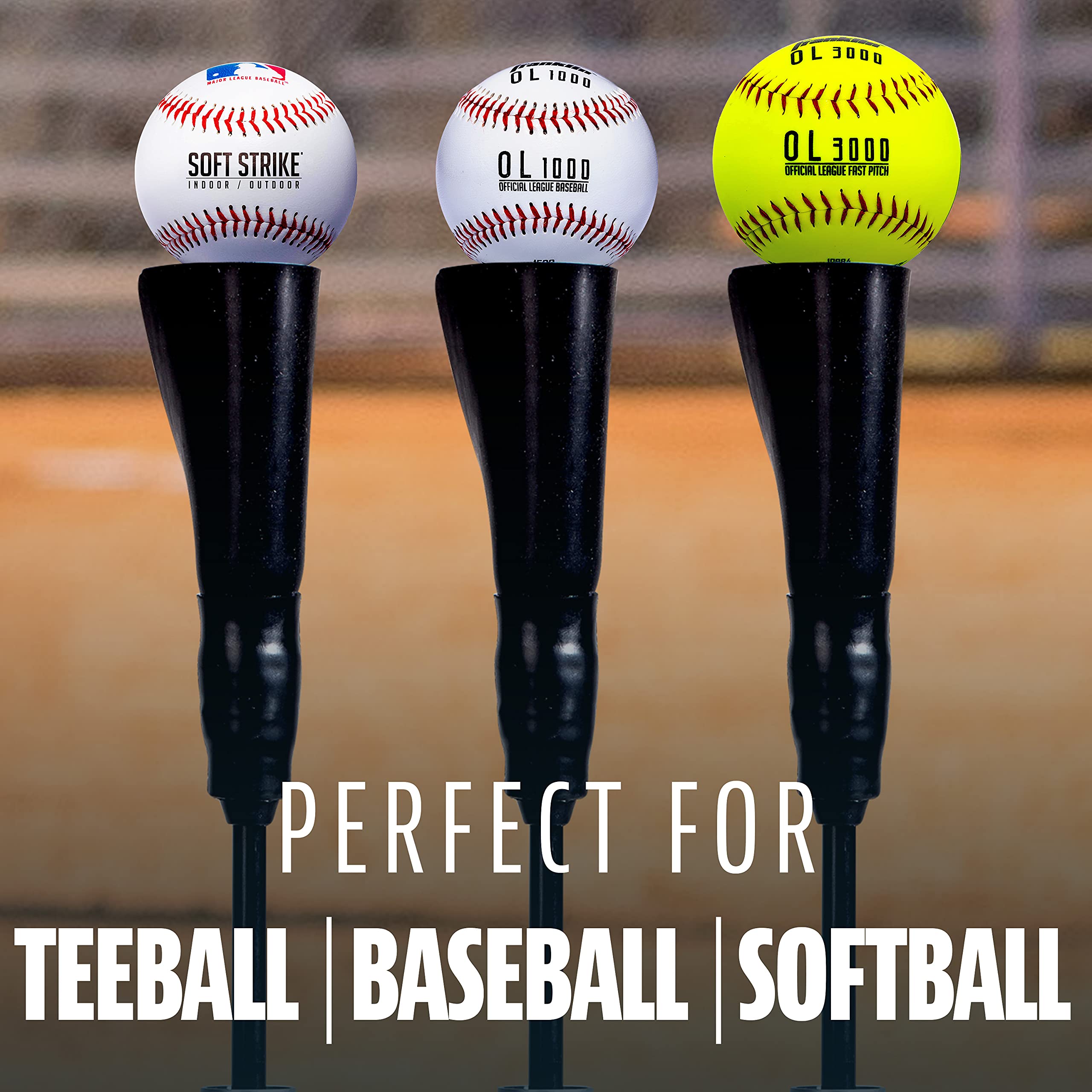 Franklin Sports Adjustable Baseball & Softball Batting Tee - Heavy Duty Portable Hitting Tee with Weighted Base for Stability - Perfect for Backyard Practice, Training Drills & Travel Games - Ideal for Youth Baseball, Softball Training & Home Batting Practice