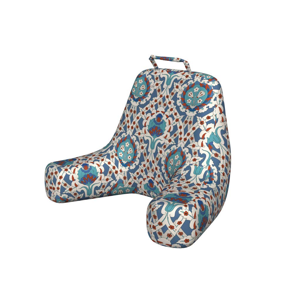 Ambesonne Eastern Reading Pillow Cover - XL Size Moroccan Oriental Floral Print Soft Fabric Bed Rest Case | Traditional Blossom Design for Home Decor, Living Room, Bedroom & Reading Nook | Unstuffed Multicolor Decorative Sham