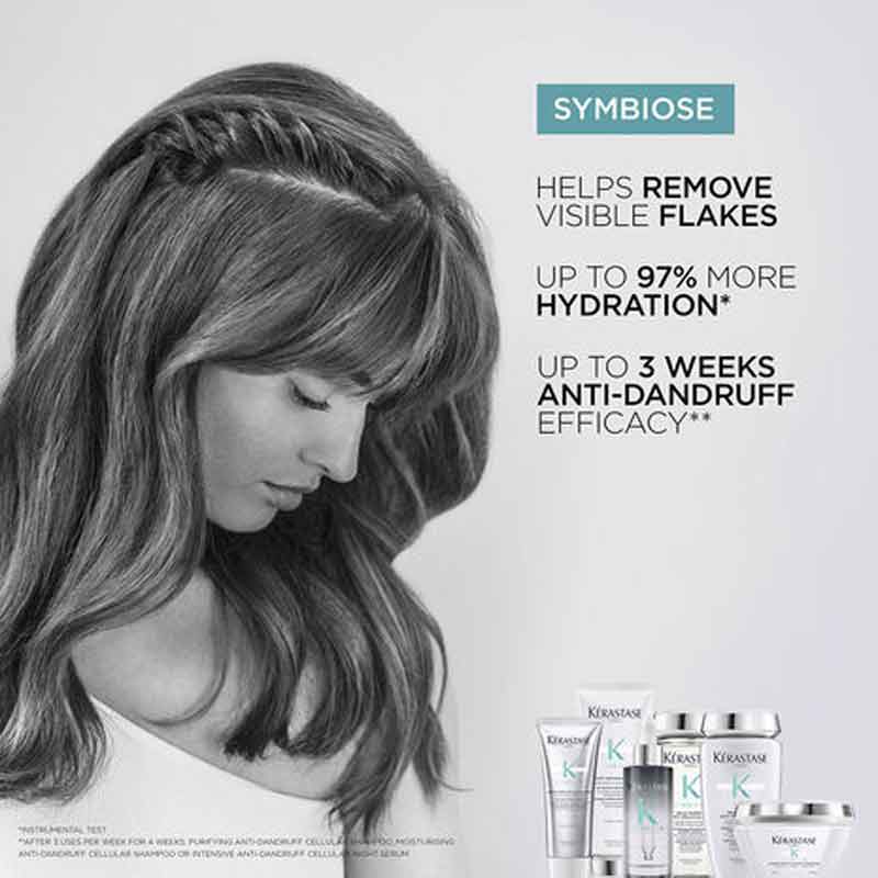 Kérastase Symbiose Purifying Anti-Dandruff Shampoo for Oily & Sensitive Scalp - Cellular Treatment for Flaky, Itchy Scalp | Daily Use for Healthy Hair Care