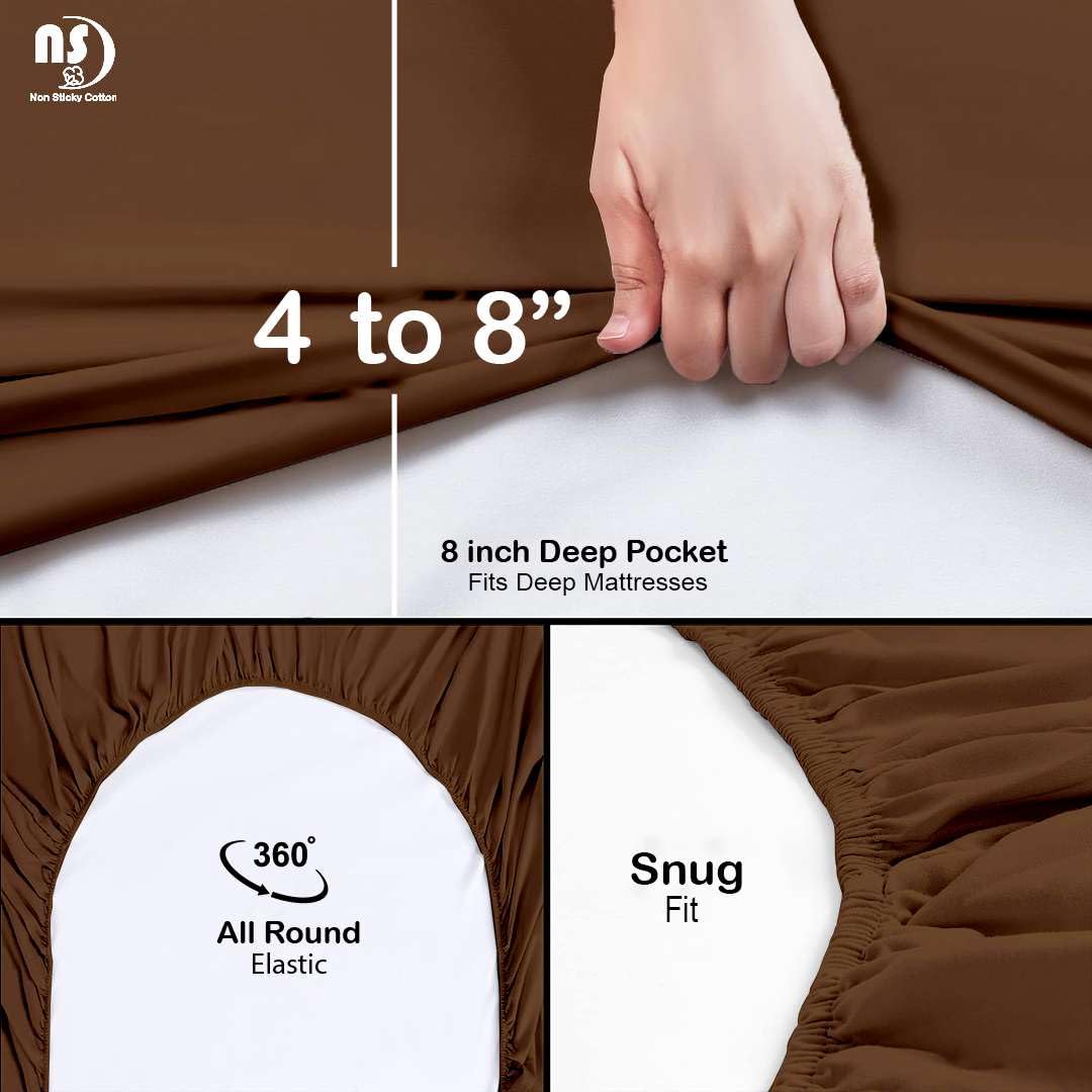 **Narrow Twin Fitted Sheets Set - 33x75 Inches, 100% Cotton Taupe Solid, 4-Piece for RV Bunk Beds, Guest Beds & Cots | Soft & Breathable for Comfortable Sleep**
