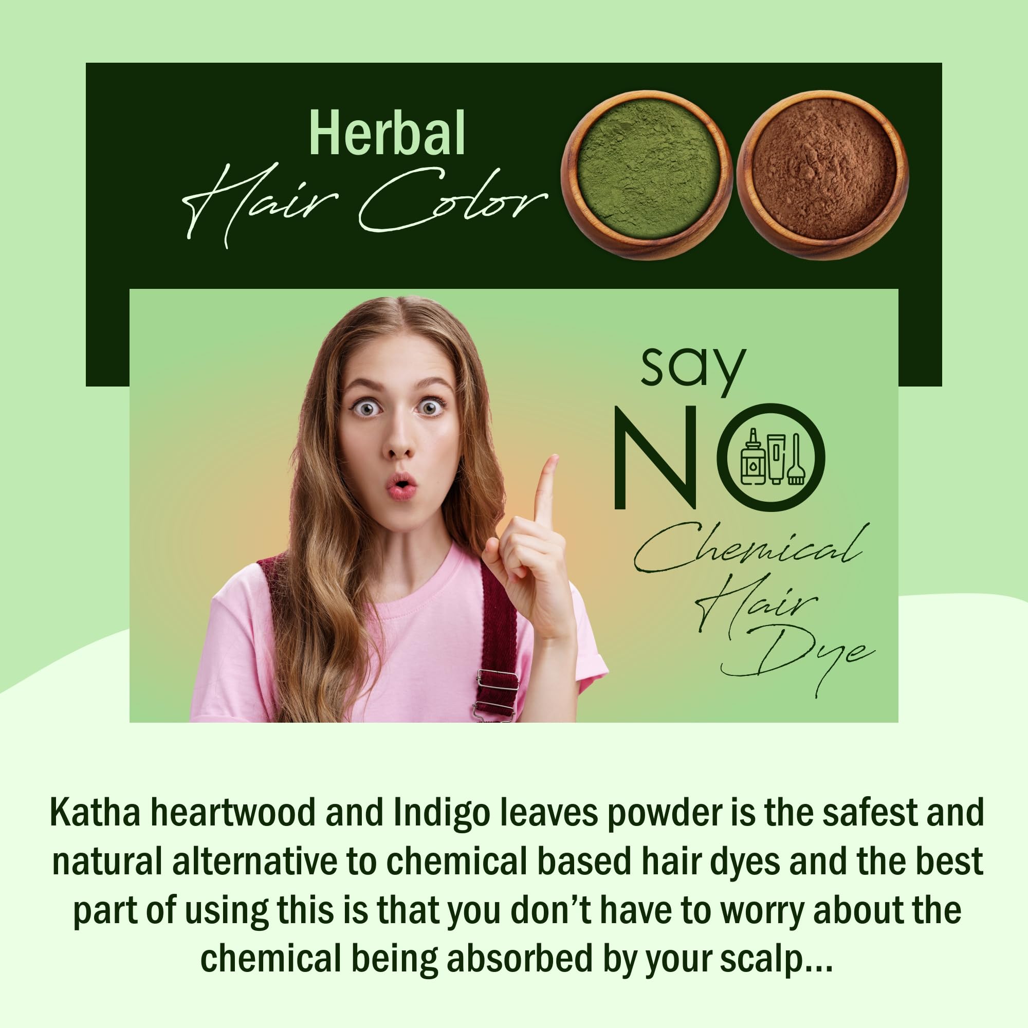 Organic Ayurvedic Indigo Powder & Katha Powder for Natural Hair Coloring - 500g (250g Each) | Herbal Hair Dye for Gray Coverage | Volumizing Hair Treatment | Perfect for DIY Hair Masks & Ayurvedic Hair Care Routines