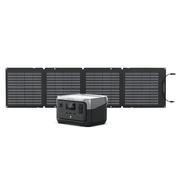 EcoFlow RIVER 2 Portable Power Station with 110W Solar Panel - Solar Generator for Camping, RV, Emergencies & Off-Grid Power