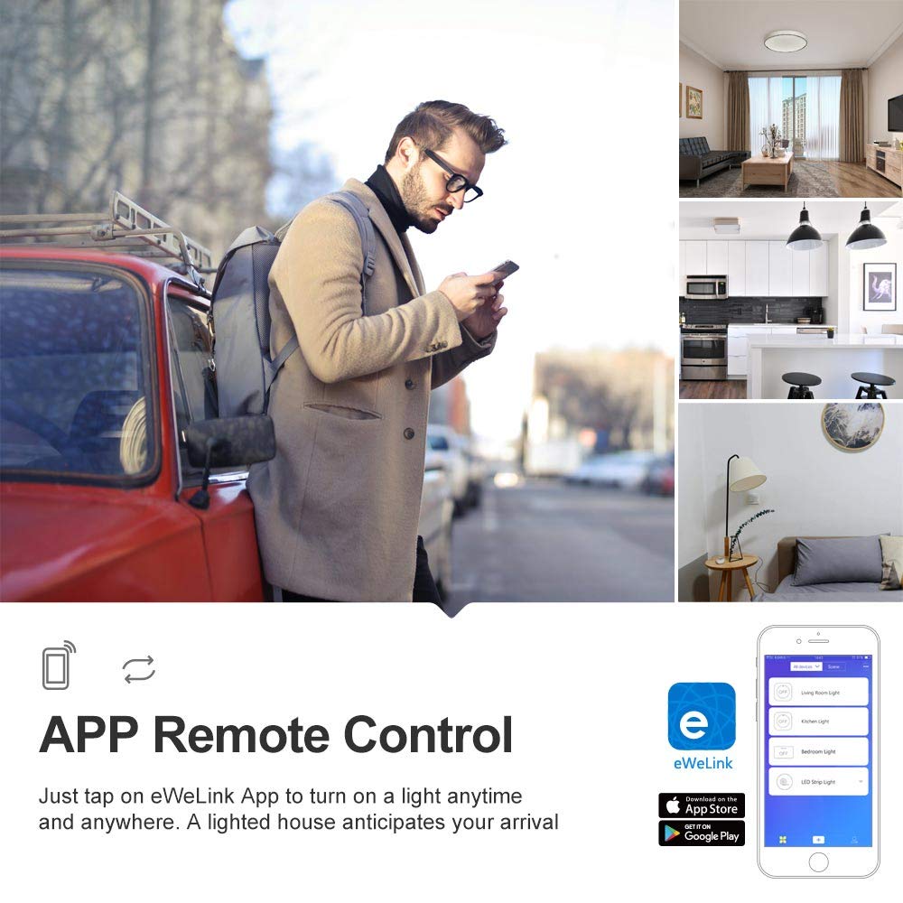 Sonoff Basic WiFi Smart Switch - Wireless Remote Control for Home Automation | Perfect for Smart Lights, Appliances & IoT Devices