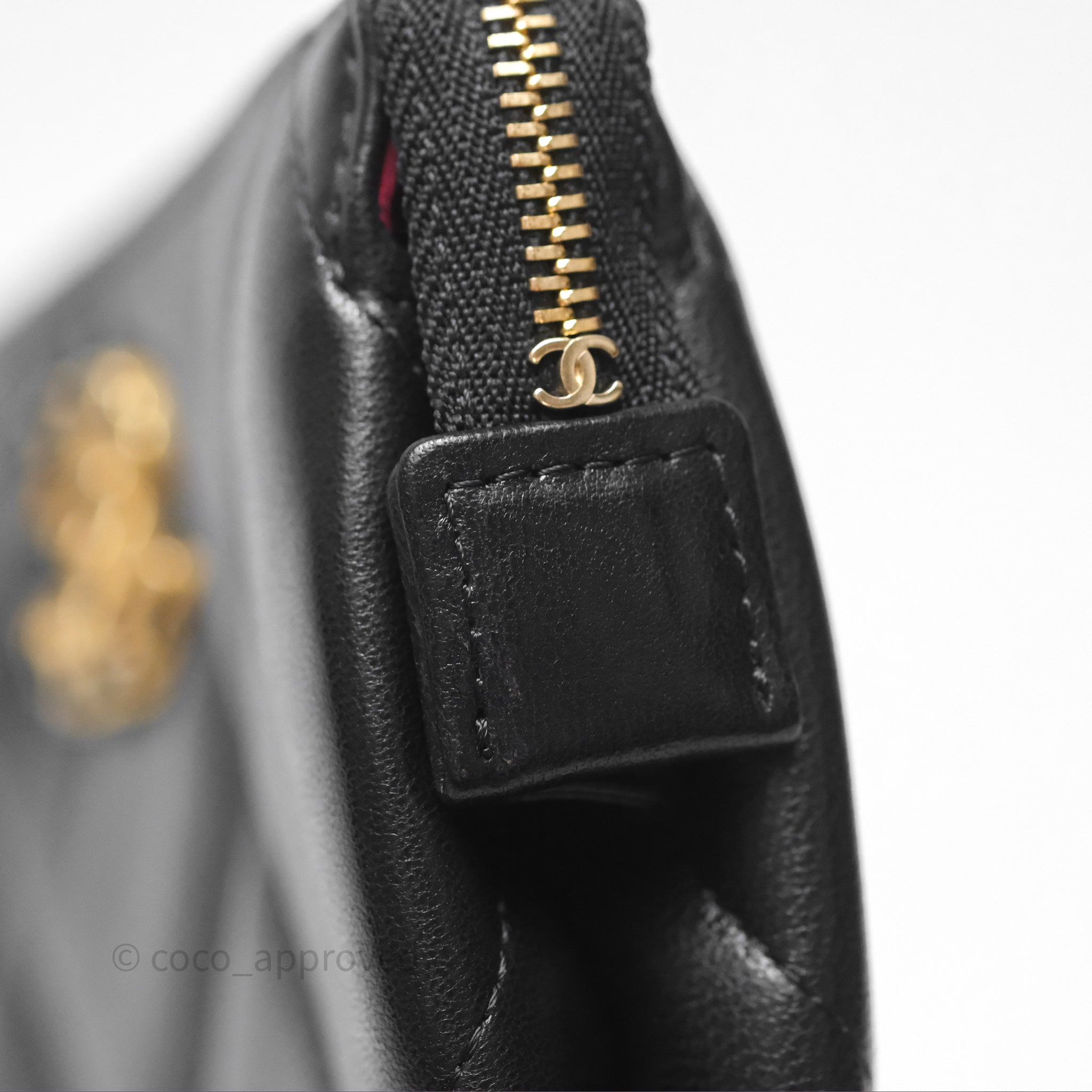 Chanel 19 Pouch Bag in Black Shiny Goatskin with Mixed Hardware - Luxury Crossbody Clutch for Women, Perfect for Evening Parties & Special Occasions