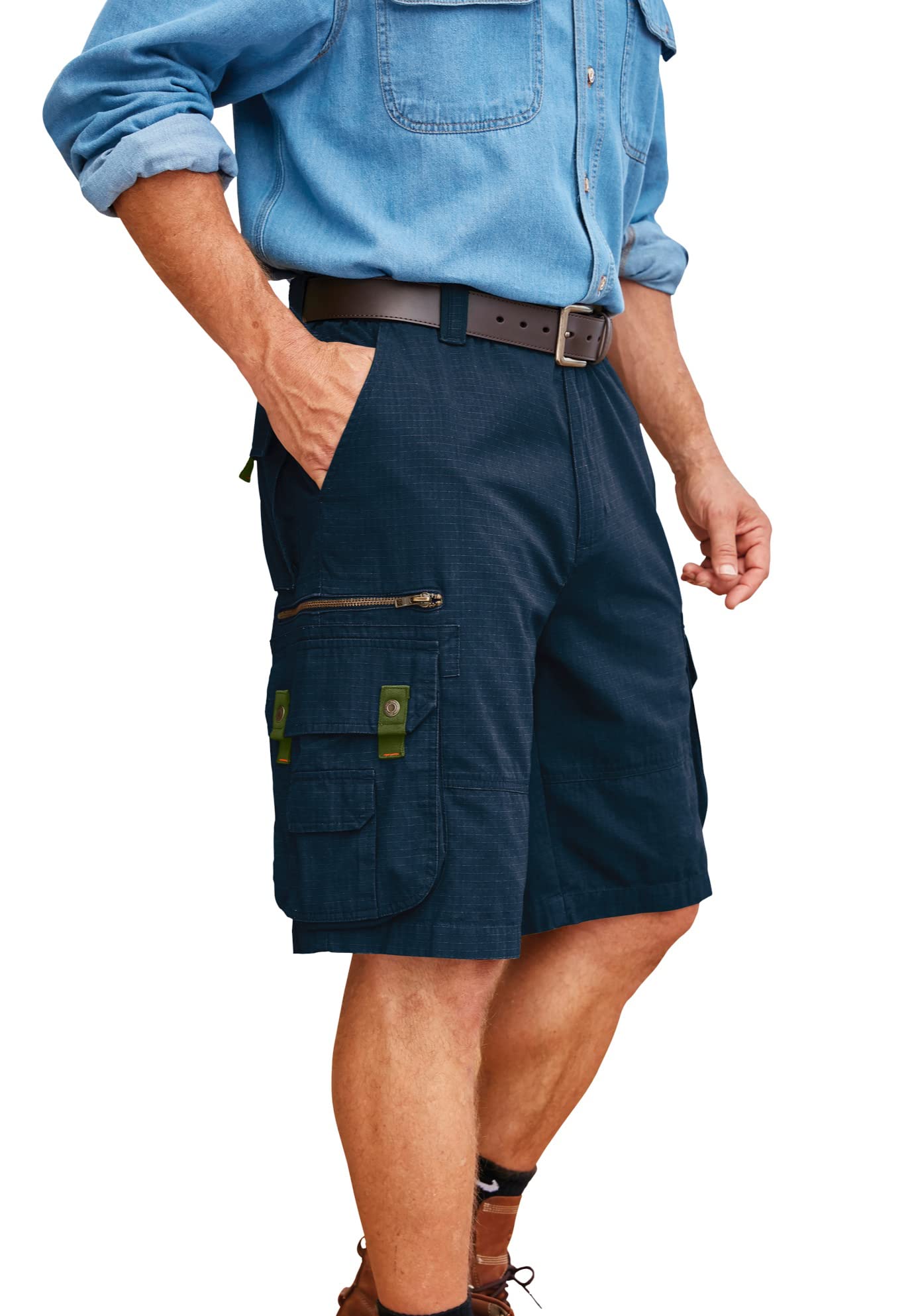 Boulder Creek by Kingsize Men's Big & Tall Ripstop Cargo Shorts - Durable & Comfortable Outdoor Work Shorts for Hiking, Camping & Casual Wear