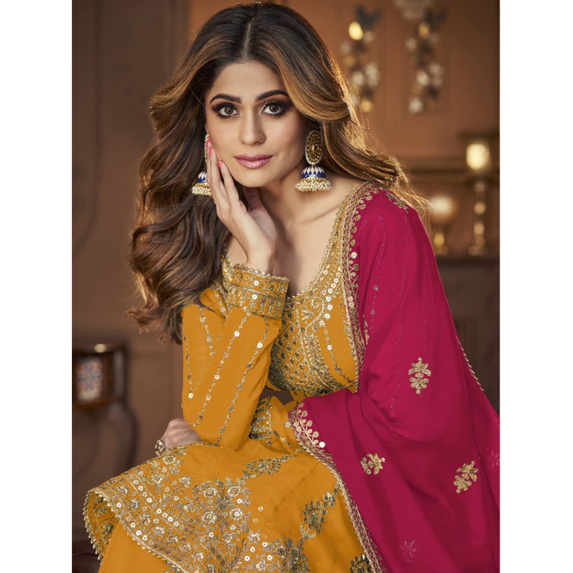 **Pakistani Designer Heavy Work Shalwar Kameez Sharara Dress - Ready to Wear Palazzo Suits for Weddings, Parties & Festivals**