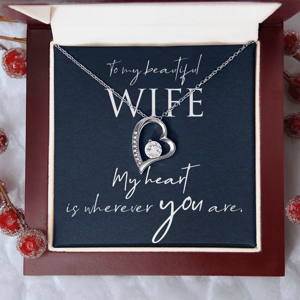 Elegant White or Yellow Gold Cubic Zirconia Necklace - Perfect Christmas & Birthday Gift for Wife, Anniversary Present, Romantic Jewelry for Special Occasions