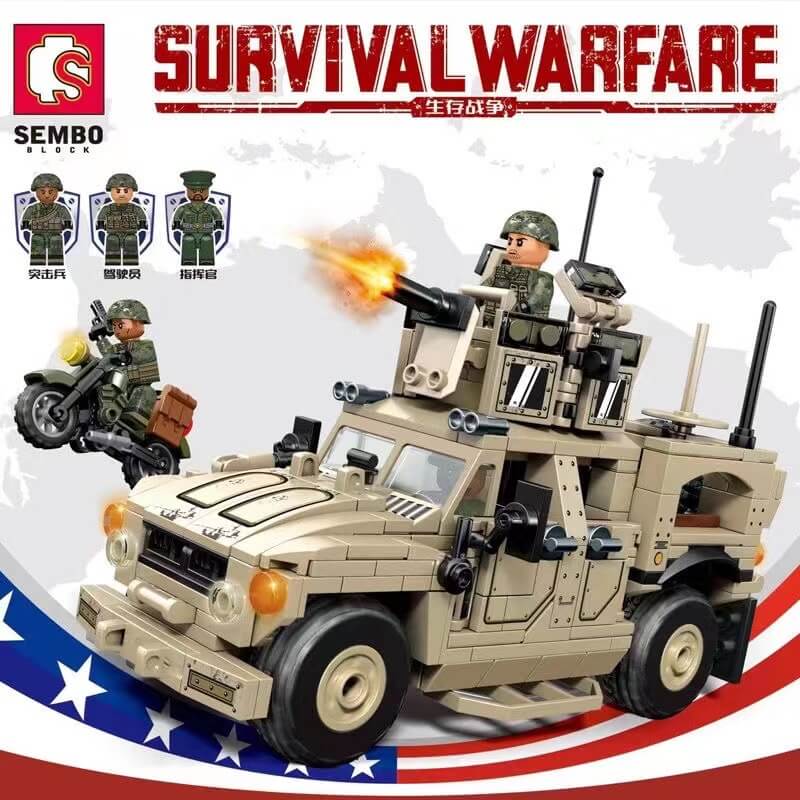 SEMBO 207122 M ATV Anti-Mine Anti-Ambush All-Terrain Vehicle - Military-Grade Off-Road Protection for Combat & Security Operations