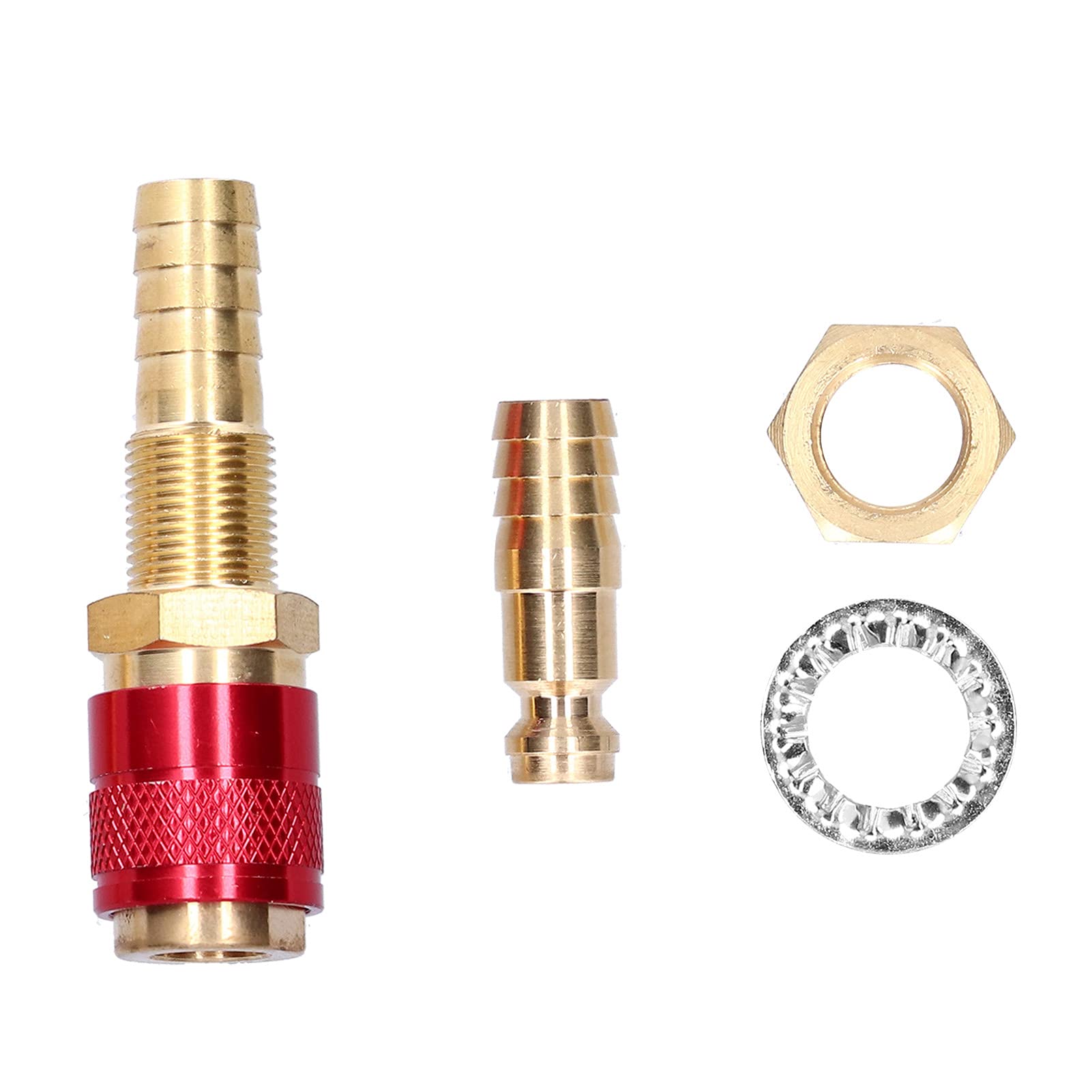 Brass M10 Quick Connector for TIG Welding Torch - Red