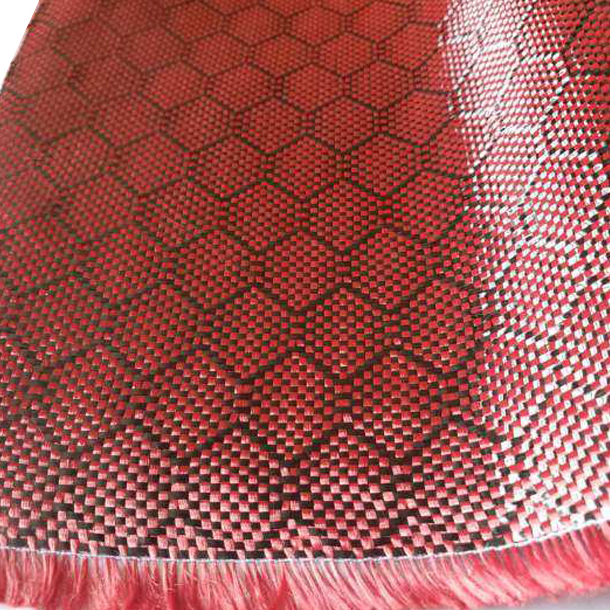 12 in Beehive Weave Carbon Fiber Aramid Fabric - Red 3K 240g/m² - High-Performance Carbon Fiber Cloth for Automotive Repair, Boat Restoration & DIY Projects (10 Ft Length, 12