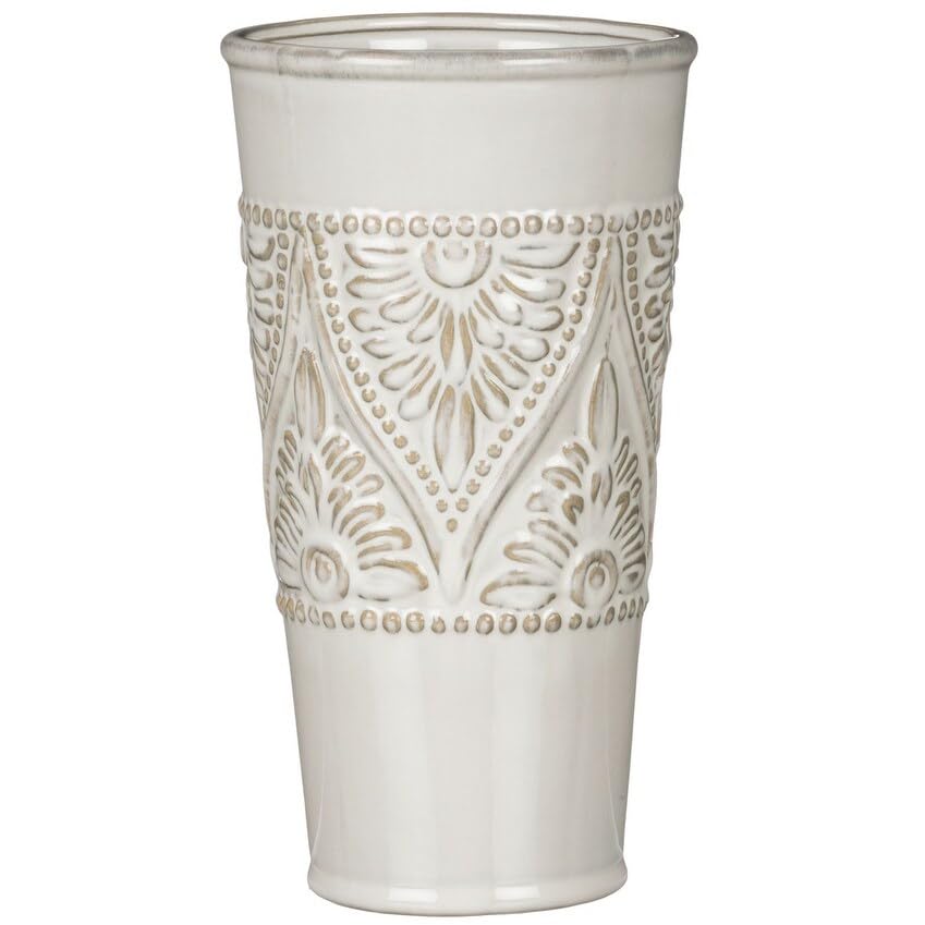 Sullivans White Ceramic Vase - Modern Home Decor for Centerpieces, Mantle, Tabletop & Accent Tables | Perfect for Living Room, Bedroom, Kitchen & Entryway Decor | Elegant Floral Display & Home Styling Accessory