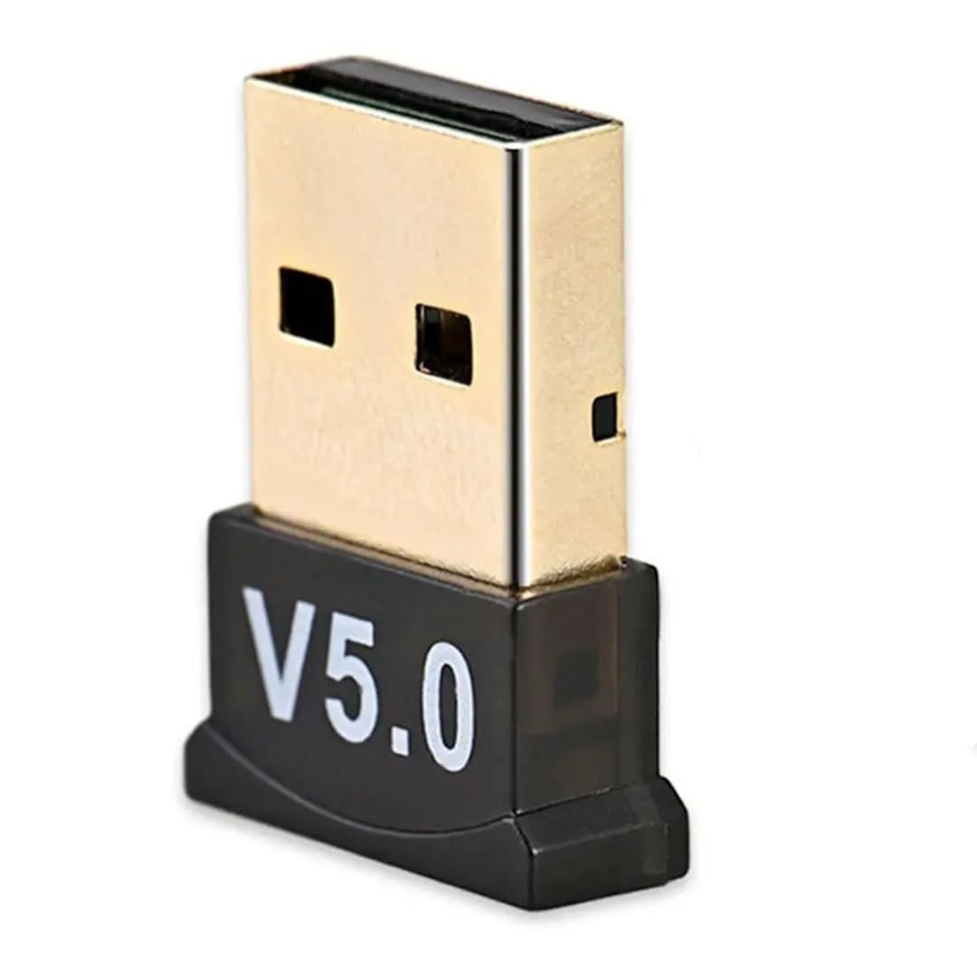 Nano USB Bluetooth 5.0 Adapter - Mini Wireless Dongle for PC/Laptop, Headphones, Speakers, Keyboard, Mouse & Printer - Long Range Plug & Play Receiver for Windows 10/8/7/XP - Perfect for Home Office, Gaming & Multimedia Streaming