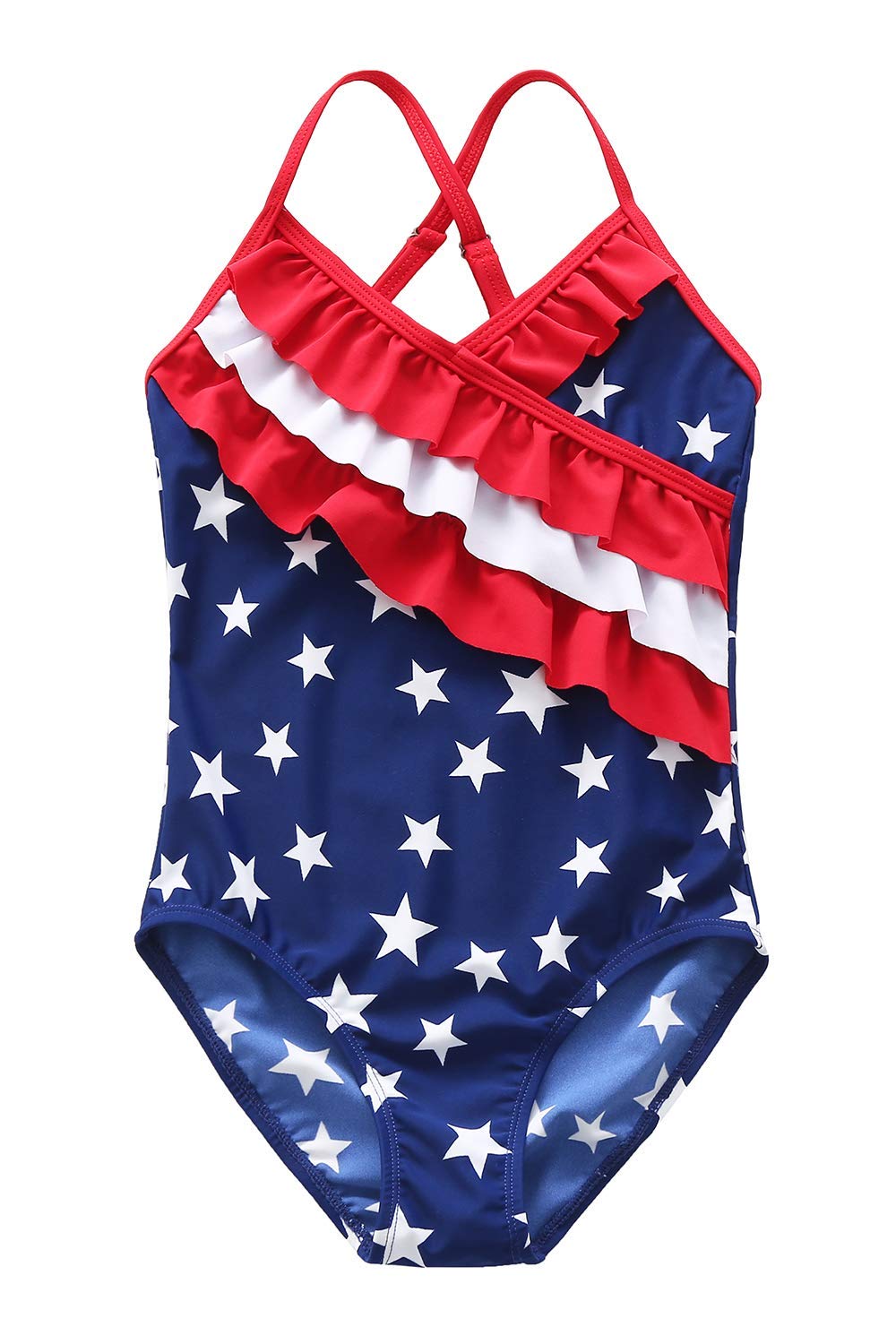Hawaiian Ruffle One Piece Swimsuits for Girls - Summer Beach Bathing Suit | Perfect for Vacation, Pool Party & Tropical Getaways