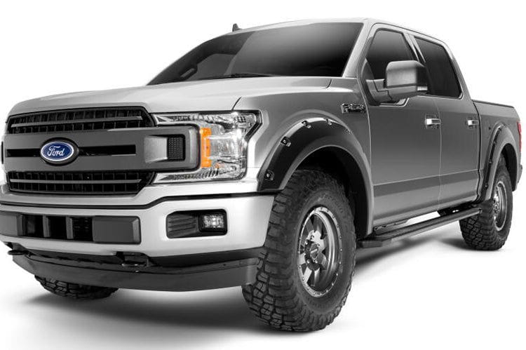 Bushwacker 20942 4-Piece Pocket Style Fender Flares for 2017-2022 Ford F250/F350/F450 Super Duty - Agate Black Metallic Smooth Finish | Off-Road Protection & Enhanced Truck Styling