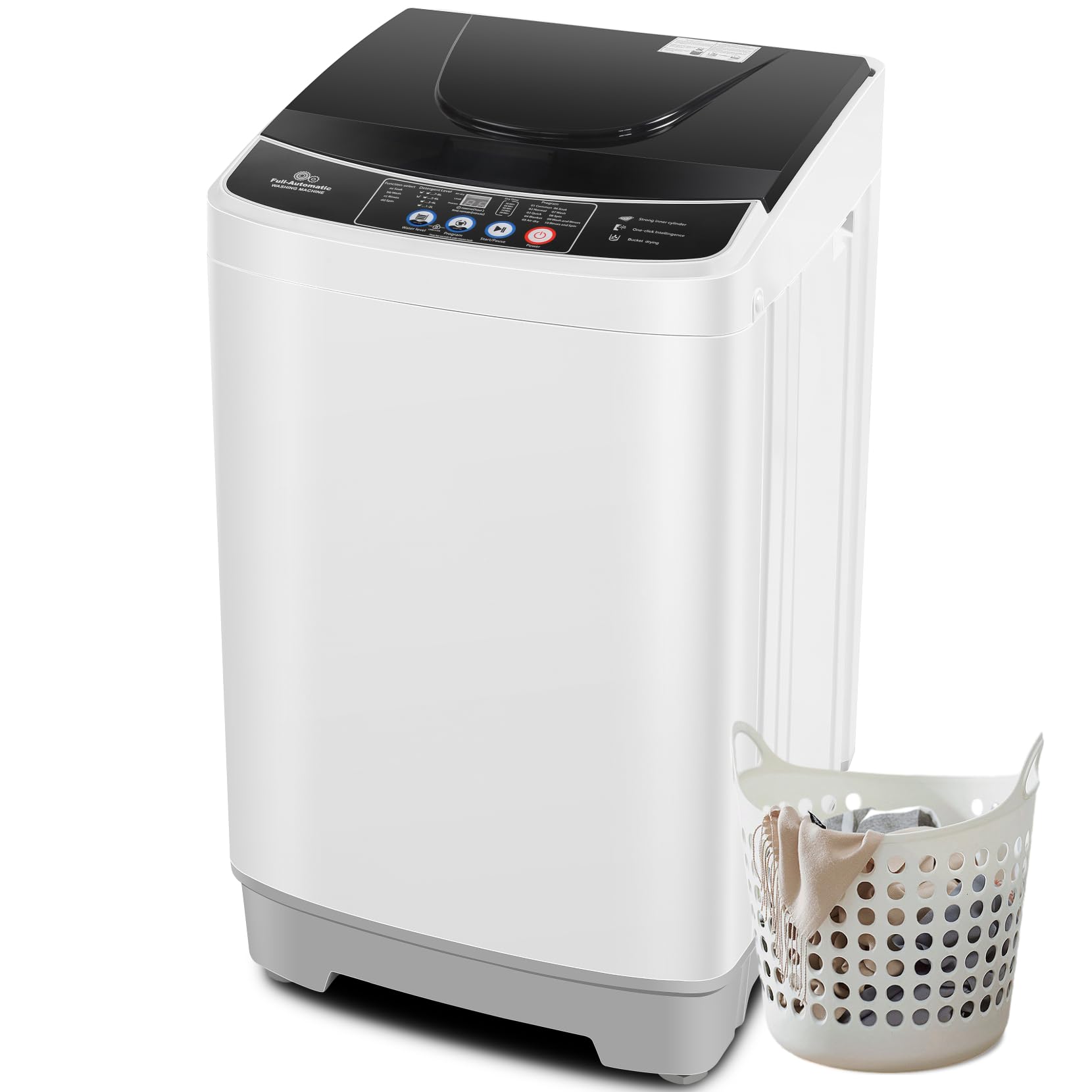 Nictemaw 15.6Lbs Portable Washing Machine - 2.1 Cu.ft Large Capacity Compact Washer with 10 Programs & 8 Water Levels - Perfect for Apartments, Dorms, RVs, Camping & Small Spaces - Energy Efficient Laundry Solution for Home & Travel