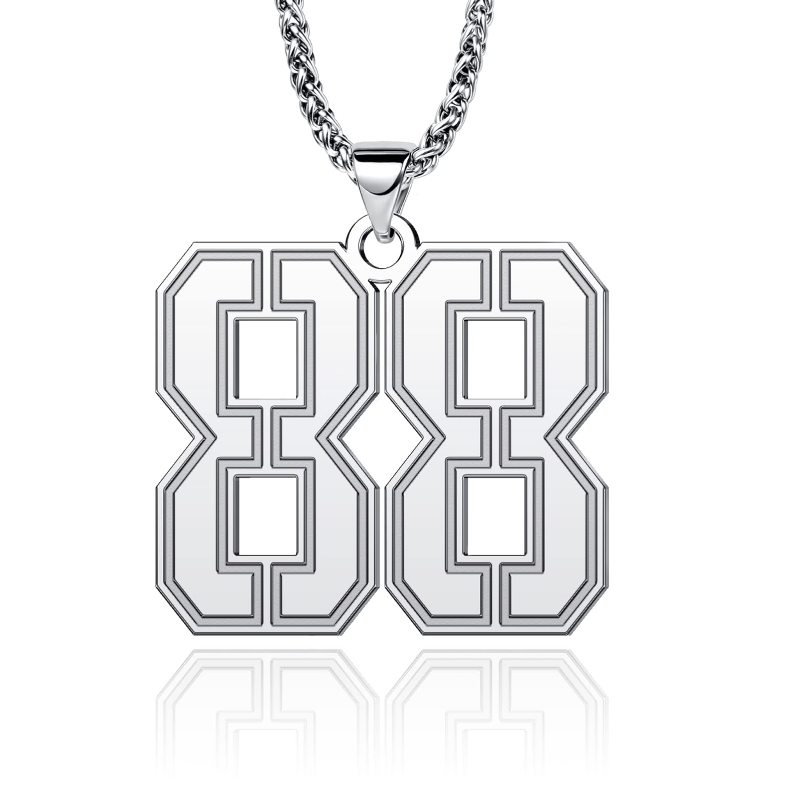 YSAHan 1-99 Baseball Number Pendant Chain Necklace for Men & Boys - Stainless Steel Sports Jewelry Gift for Baseball Fans - Perfect for Game Day, Birthdays & Team Spirit