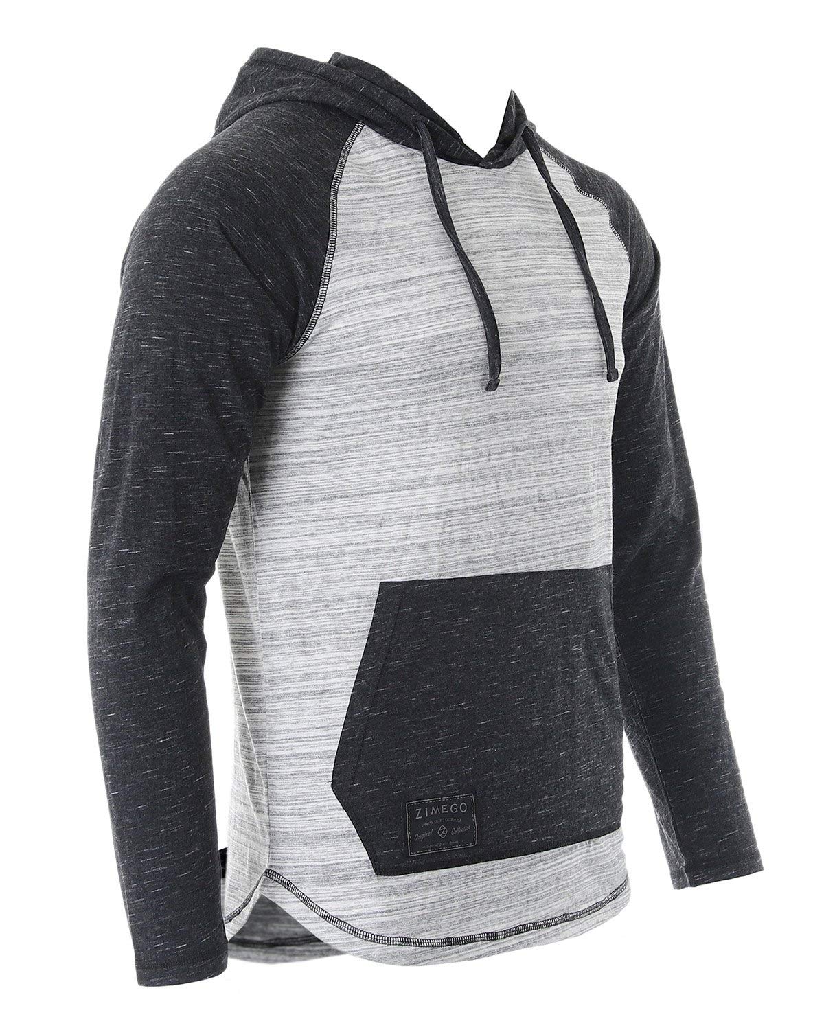 ZIMEGO Men's Lightweight Long Sleeve Hoodie - Comfortable Pullover Sweatshirt with Hood for Casual Wear, Outdoor Activities & Gym Workouts