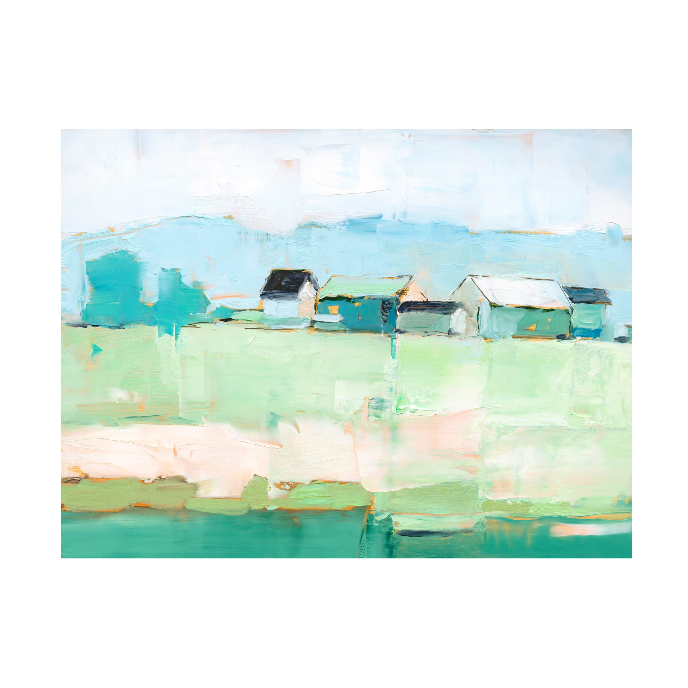 Trademark Fine Art 'Rural Pastel II' Canvas Wall Art by Ethan Harper - Pastoral Landscape Painting for Living Room, Bedroom & Office Decor