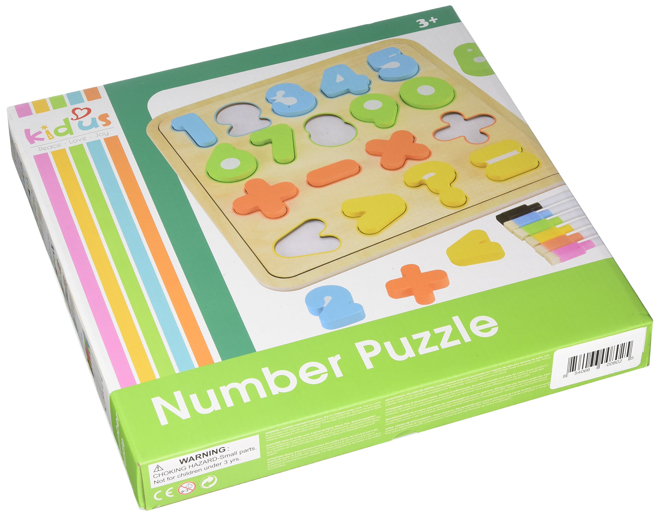 Wooden Number Puzzle Board - Educational Math Learning Toy for Kids | Fun Counting & Problem Solving Game for Toddlers & Preschoolers | Perfect for Homeschooling & Classroom Activities