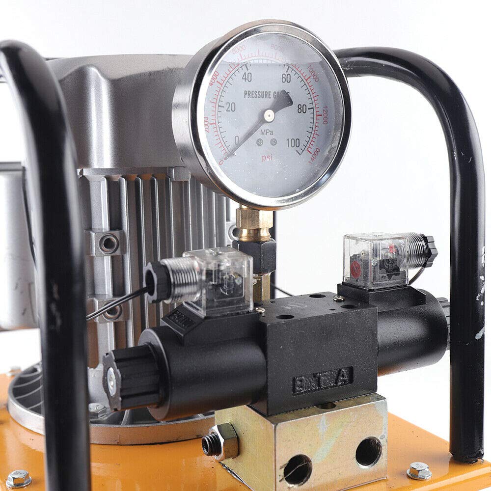 750W Double Acting Electric Hydraulic Pump with Solenoid Valve & Foot Pedal Switch - Includes 1.8M Oil Hose with Quick Connector for Automotive Repair, Industrial Machinery, and Heavy Equipment Maintenance