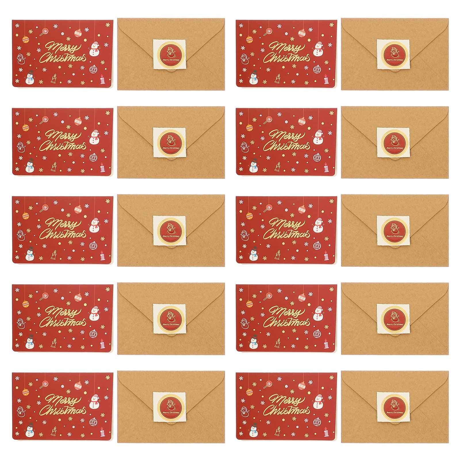 10 Pack Christmas Greeting Cards with Envelopes & Seal Stickers - Holiday Sympathy Cards for Winter Blessings, Festive Xmas Gifts for Friends & Family - Perfect for Office Parties, Secret Santa & Holiday Mailings