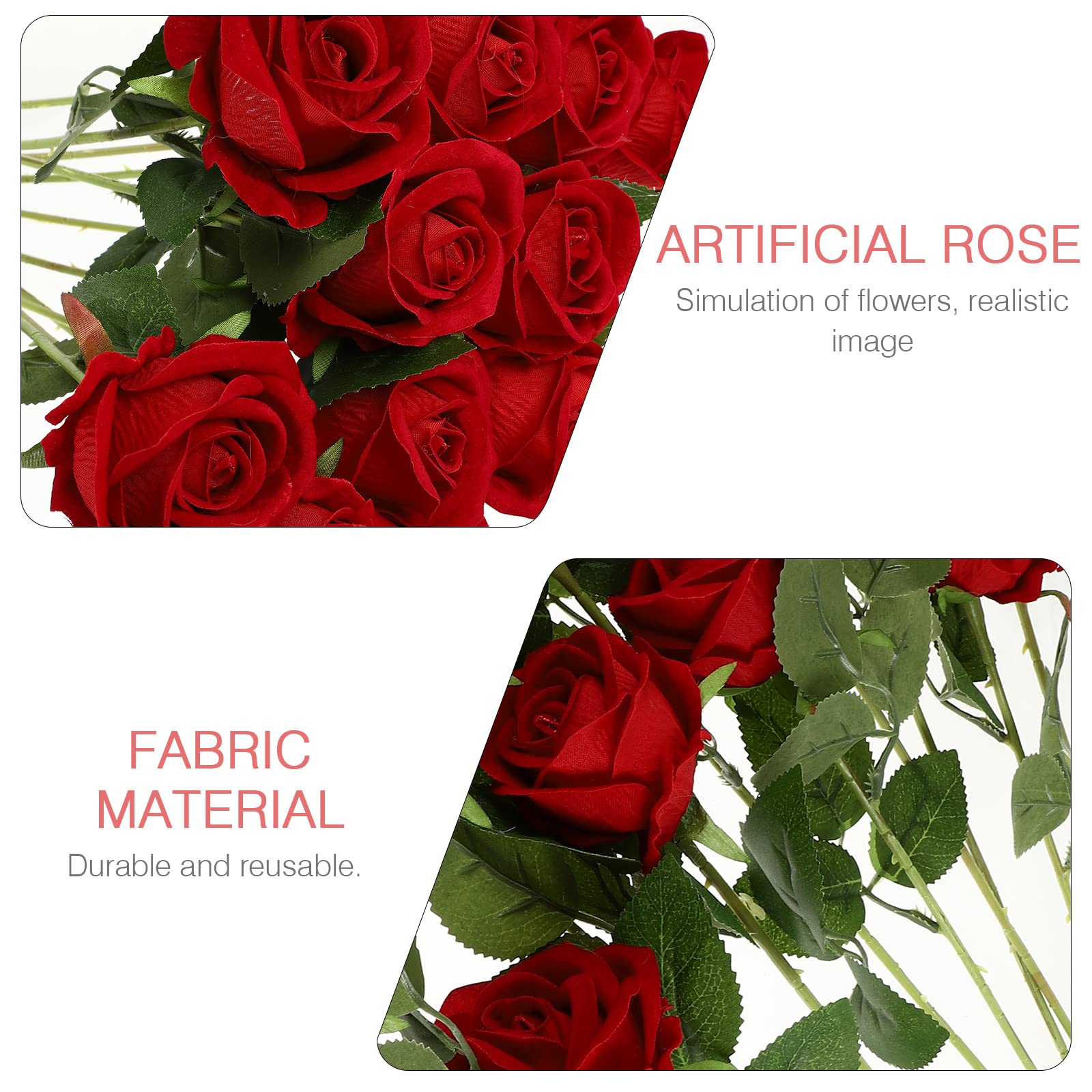 LUOZZY 11Pcs Artificial Red Rose Flowers with Stems - Fake Silk Rose Bouquet for Wedding Centerpieces, Bridal Shower, Home & Office Decor - Perfect for Table Arrangements, Party Decorations and Gift Giving