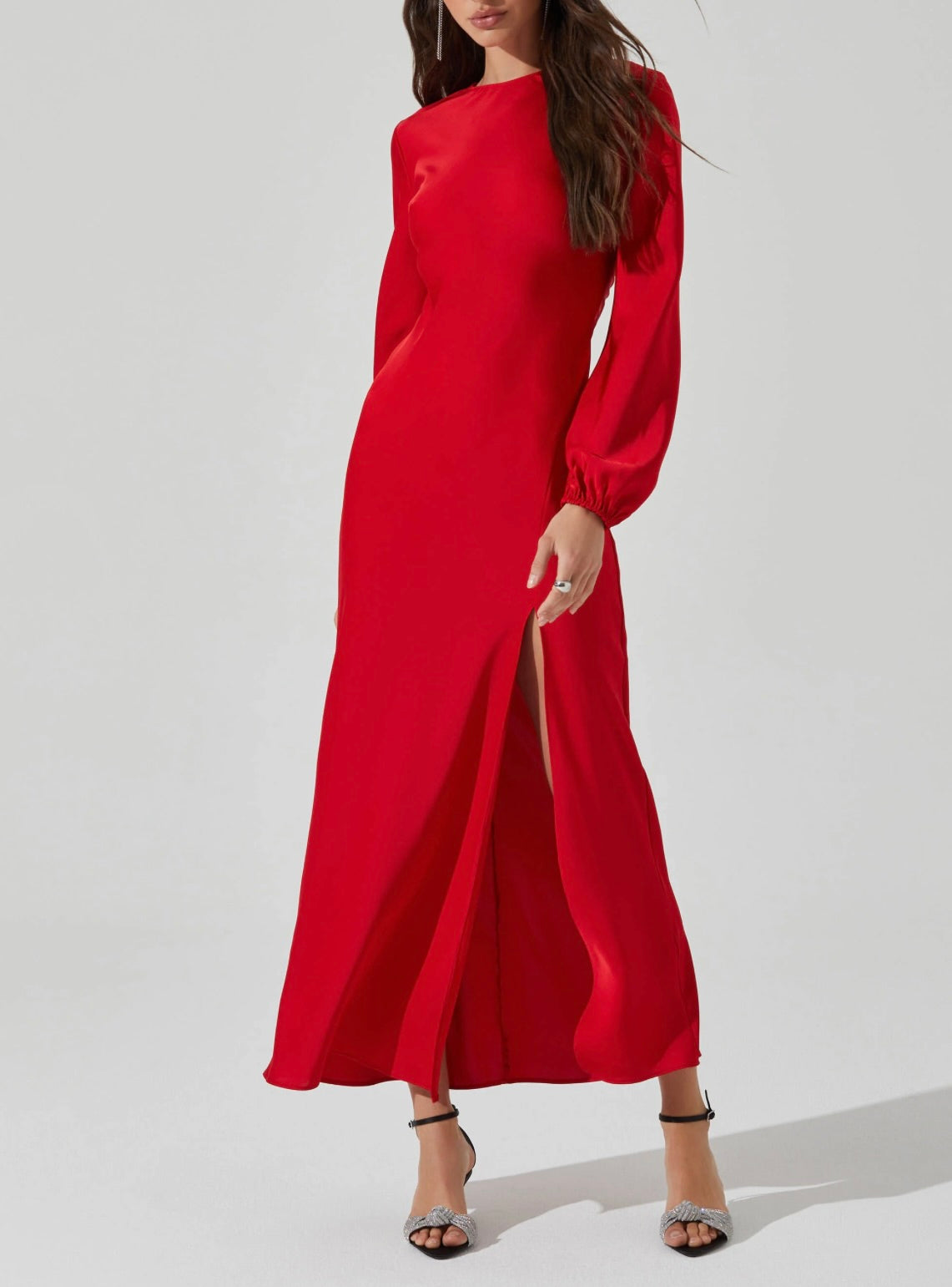 Elyse Women's Elegant Satin Maxi Dress - Flowy Long Formal Evening Gown for Weddings, Parties & Special Occasions