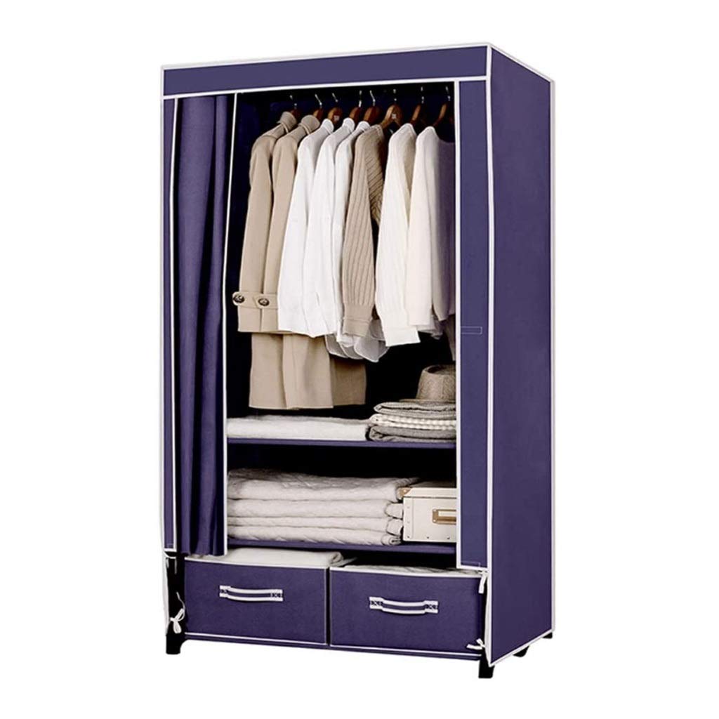 LJP Closet Wardrobe - Space Saving Steel Frame Storage Cabinet for Bedroom, Reinforced Combination Armoire (Purple) - Perfect for Small Apartments, Dorms & Closet Organization