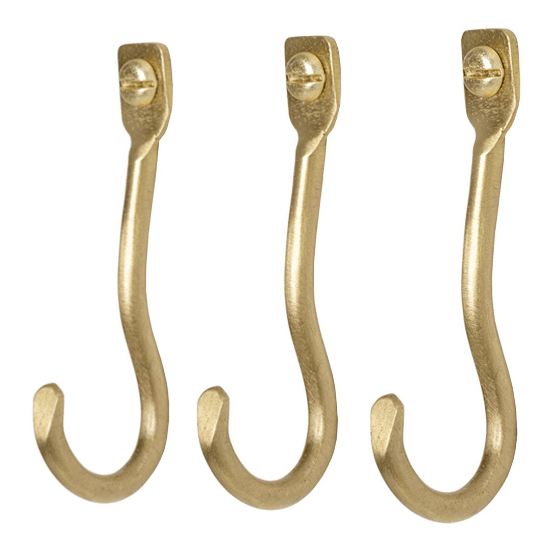 3-Pack Curved Hooks for Hanging Plants, Towels, and Kitchen Utensils - Heavy Duty Wall Hooks for Home & Office Organization