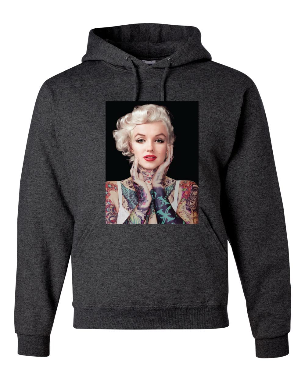 Wild Bobby Marilyn Monroe Tattoo Design Black Pop Culture Unisex Graphic Hoodie Sweatshirt | Vintage Rock Style Pullover for Men & Women | Perfect for Concerts, Streetwear & Casual Outfits