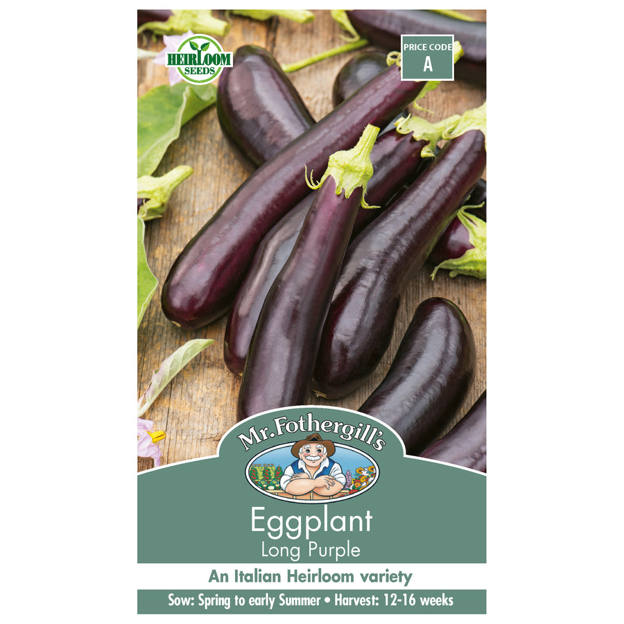 Organic Long Purple Eggplant Seeds for Planting - Non-GMO, Heirloom Variety - Perfect for Home Gardens, Containers & Raised Beds