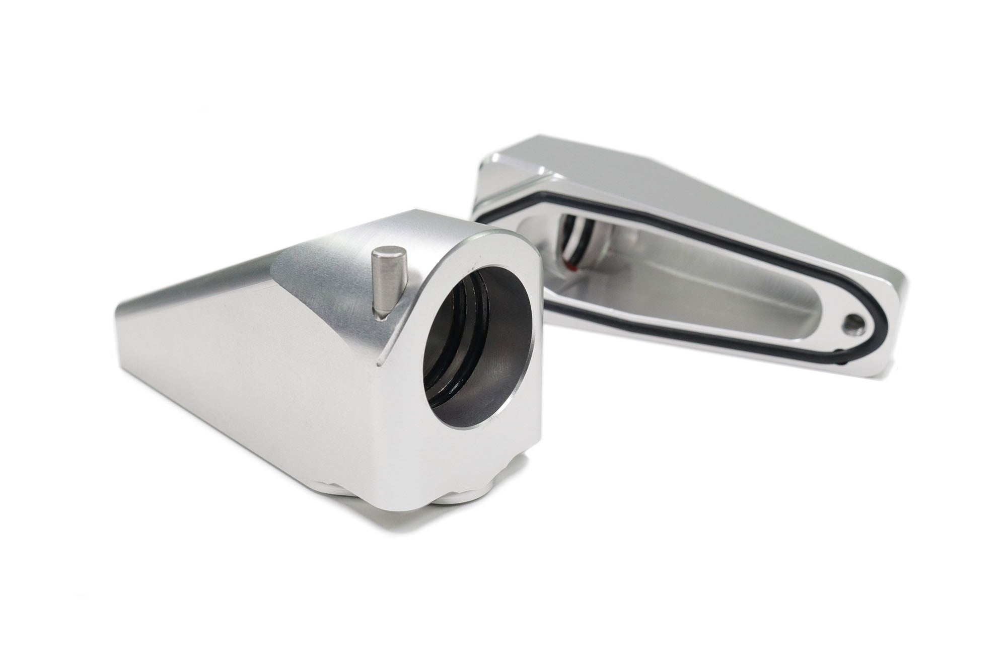 Quick Release Billet Burn Down Breather Fittings - Clear Anodized Aluminum (Pair) | High-Performance Engine Ventilation for Racing & Off-Road Vehicles