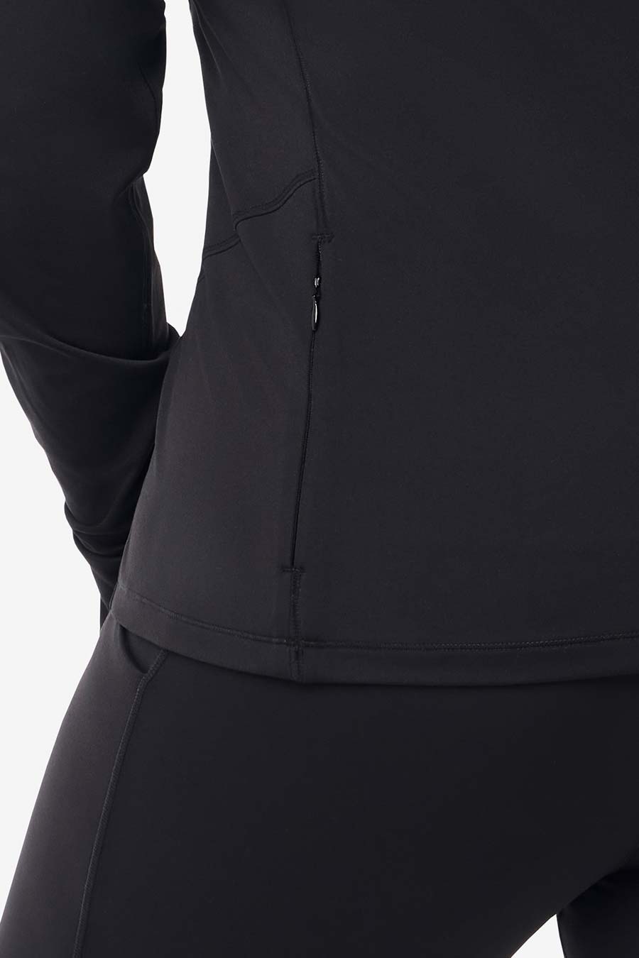 Men's Quarter Zip Base Layer Top - Black | Moisture Wicking Thermal Shirt for Hiking, Running & Outdoor Activities