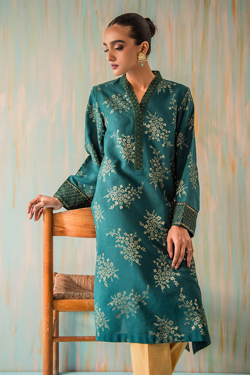 Elegant Misty Jade Embellished Blouse for Women - Perfect for Office Wear, Parties & Special Occasions