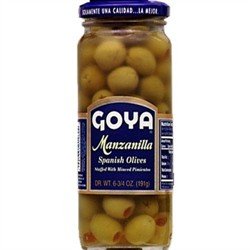 Goya Stuffed Olives 3.75 oz (106g) - Spanish Imported Pitted Green Olives Stuffed with Pimento - Perfect for Salads, Charcuterie Boards & Cocktail Garnishes