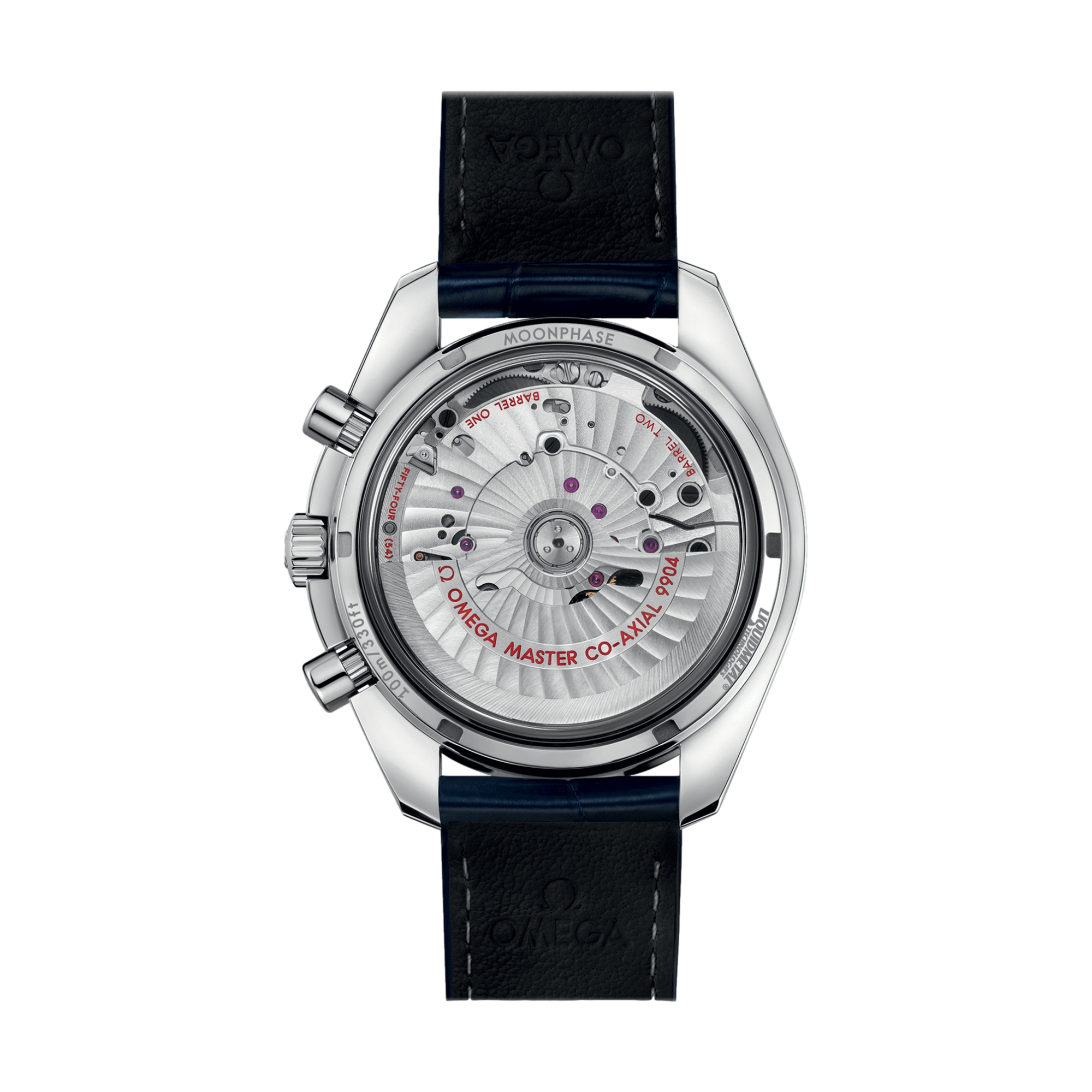 Omega Speedmaster Moonphase Co-Axial Master Chronometer Chronograph Watch - 44.25mm Blue Dial with Leather Strap - Perfect for Dress Occasions & Luxury Gifting