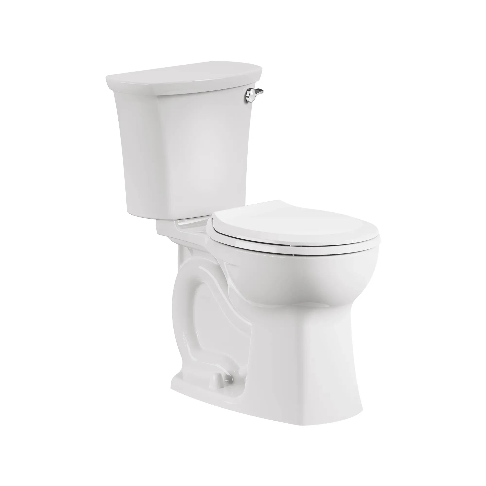 Edgemere® Two-Piece 1.28 GPF/4.8 LPF Round Front Right-Hand Trip Lever Toilet with Seat & Wax Ring - Water Efficient Chair Height Toilet for Small Bathrooms & Powder Rooms