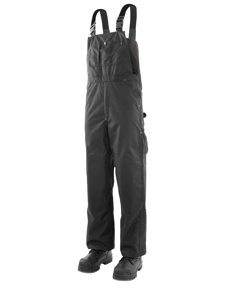 FORCEFIELD Dry Core Waterproof Rain Bib Overalls for Men & Women - Heavy Duty Work Pants for Outdoor Activities, Fishing, Hiking & Construction (Black)