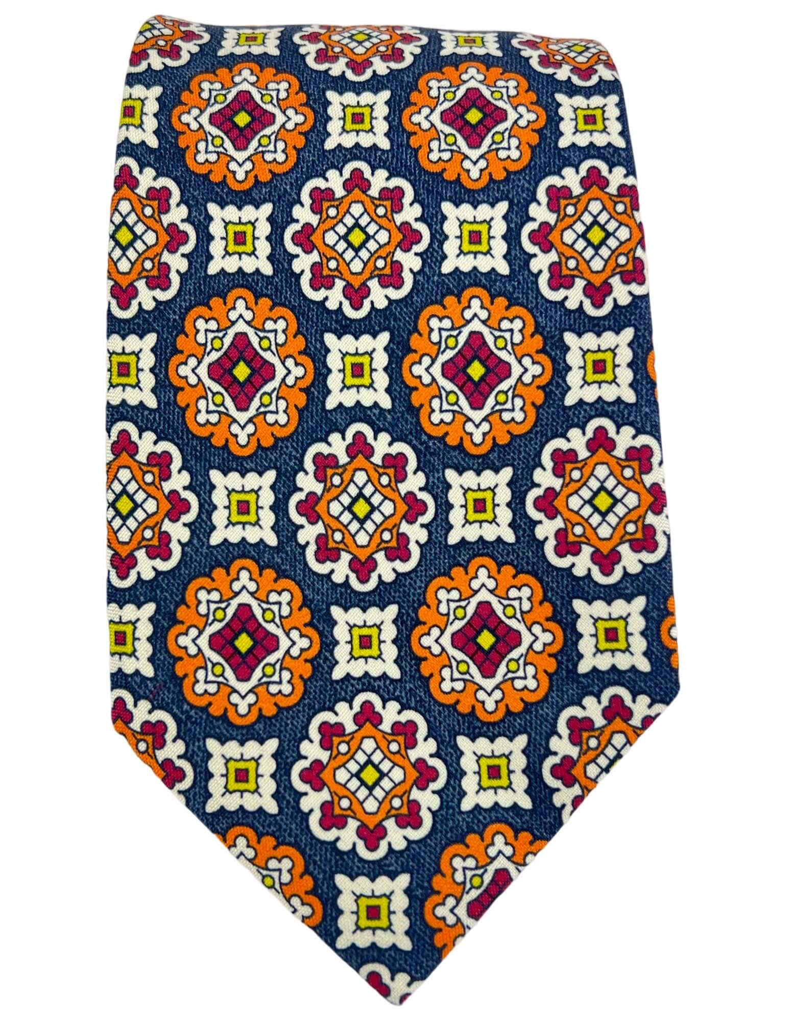 DÉCLIC Taranto Patterned Tie - Stylish Orange Necktie for Men | Perfect for Weddings, Business Meetings & Formal Events