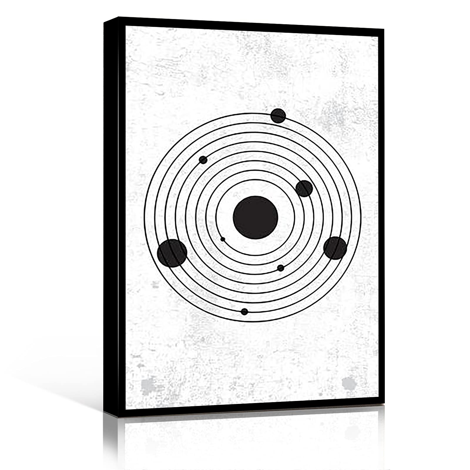 Abstract Canvas Wall Art - Milky Way Galaxy Black & White Poster, Scandinavian Mid-Century Modern Decor for Living Room, Bedroom, Office - 12