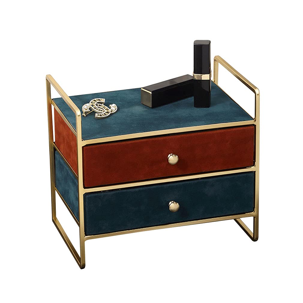 2-Layer Jewelry Box Organizer with Drawers - Metal Jewelry Storage Case for Rings, Earrings, Necklaces, Bracelets & Watches | Perfect for Home Decor & Gift Giving