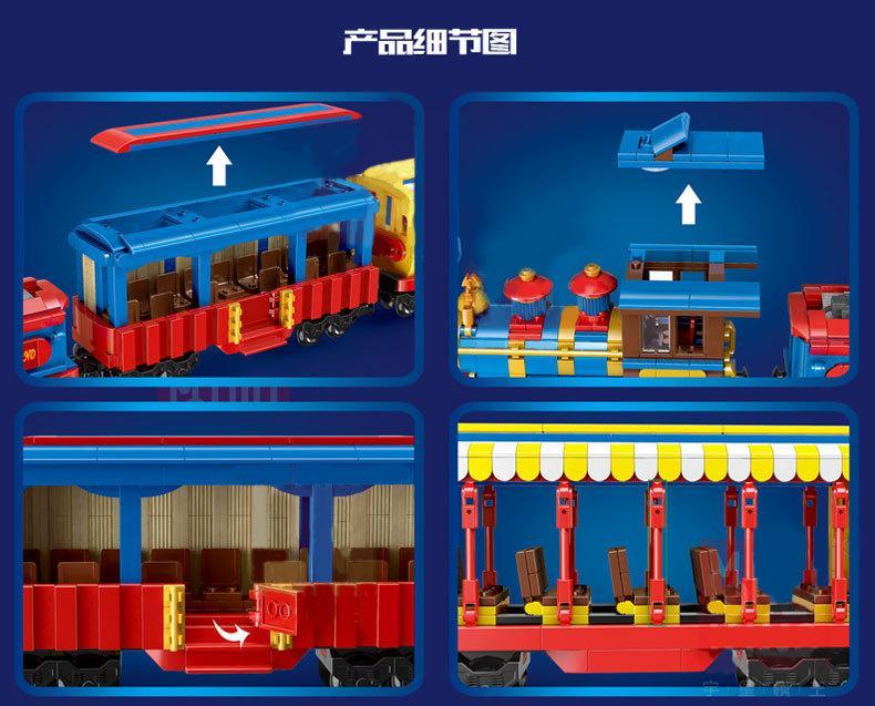 Mould King 12004 MKingLand Dream Train Building Blocks Set - Creative DIY Model Train Kit for Kids & Adults - Perfect for Home Decoration, Birthday Gifts & Train Enthusiasts