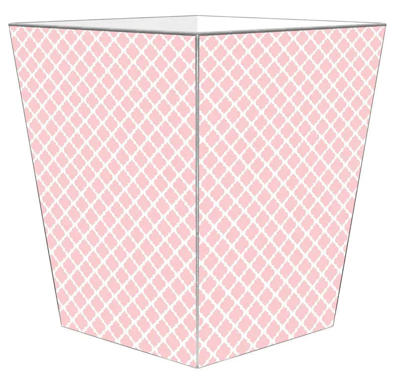 Elegant Pink Chelsea Decoupage Wastebasket with Matching Tissue Box Cover - Perfect for Bedroom, Bathroom & Office Decor