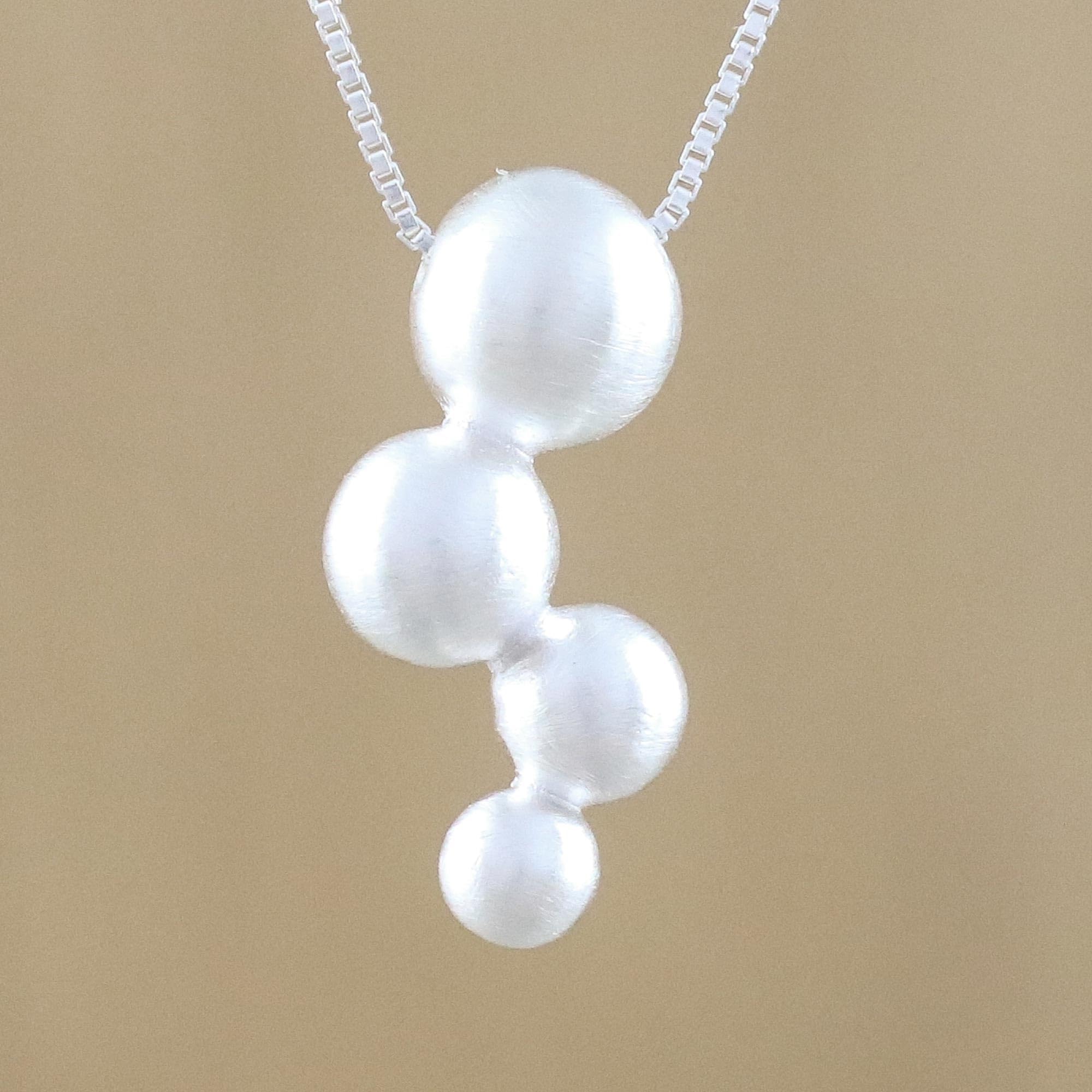 NOVICA Handmade Sterling Silver Pendant Necklace 
