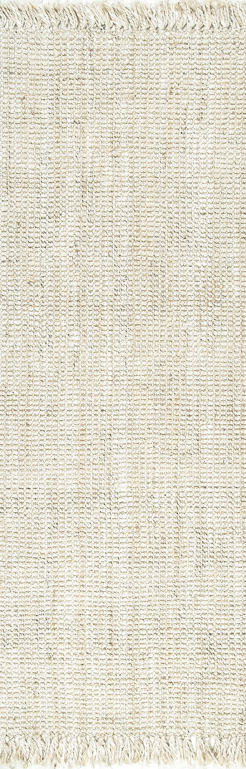 Chunky Jute Tasseled Rug - Natural Off White Bohemian Style Area Rug for Living Room, Bedroom & Nursery | Eco-Friendly Home Decor